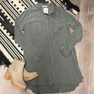 Olive Button Down Dress